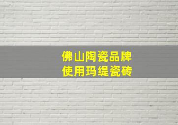 佛山陶瓷品牌 使用玛缇瓷砖